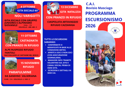 Locandina Escursionismo Autunno - Inverno 2026