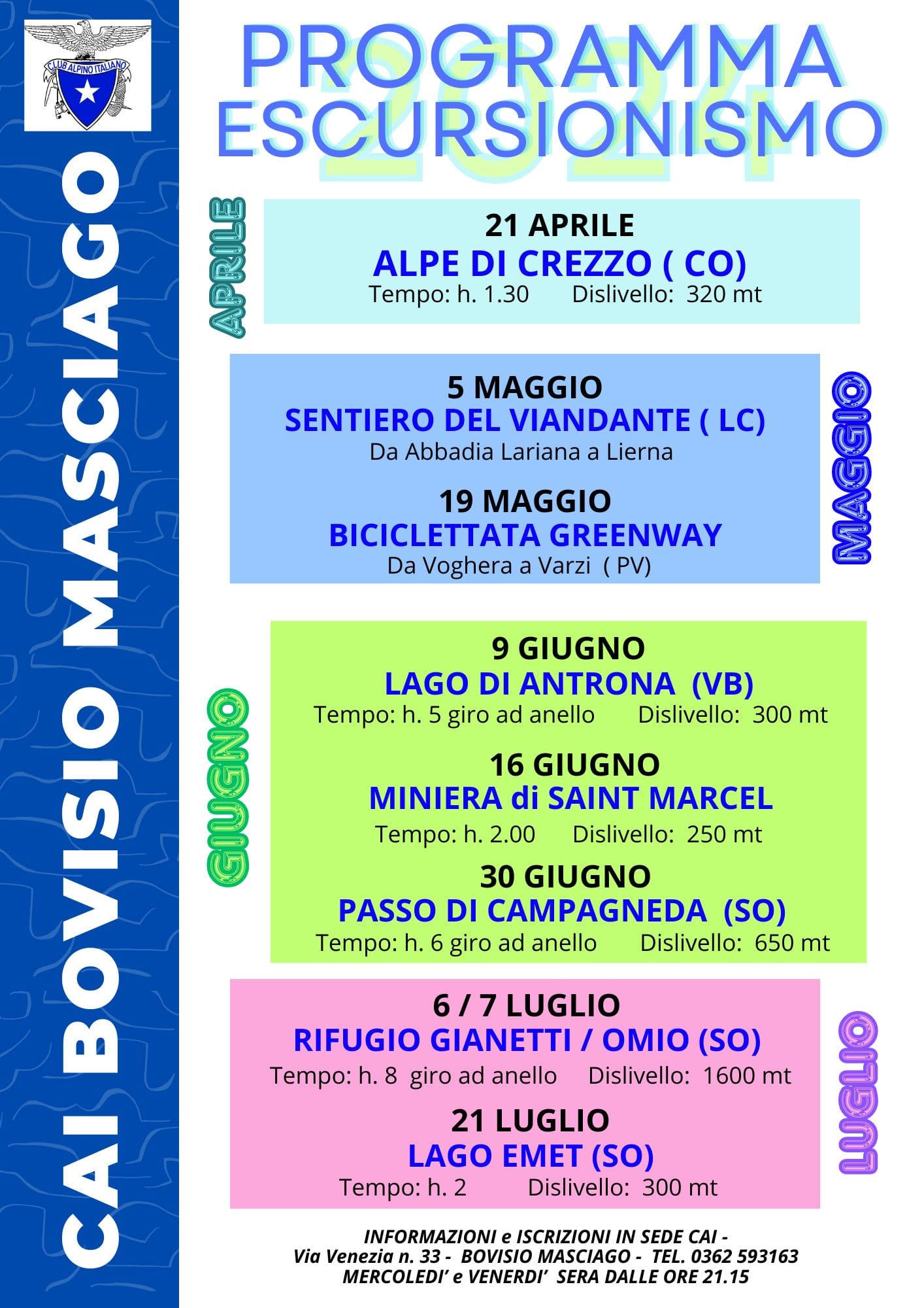Locandina escursionismo 2024